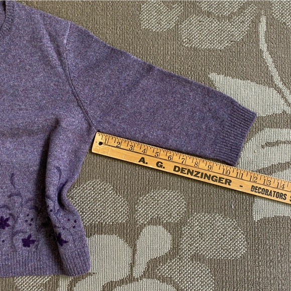 ROSANNA Lambswool Cardigan 3/4 Sleeve Embroidery Button Down Vintage Size Medium - Picture 7 of 7